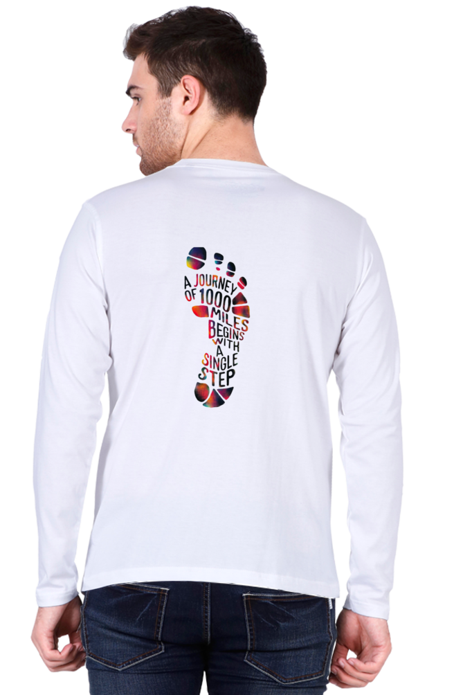 Men full sleeve T-shirt "A journey of 1000 miles"