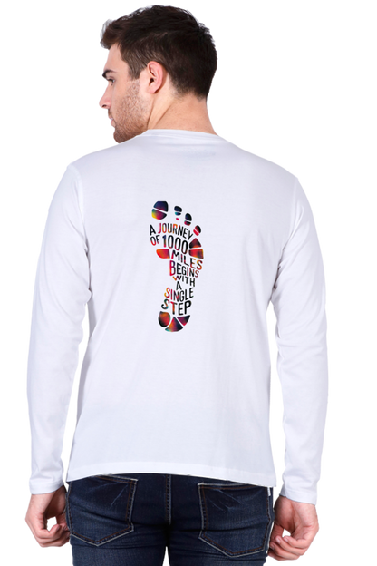 Men full sleeve T-shirt "A journey of 1000 miles"