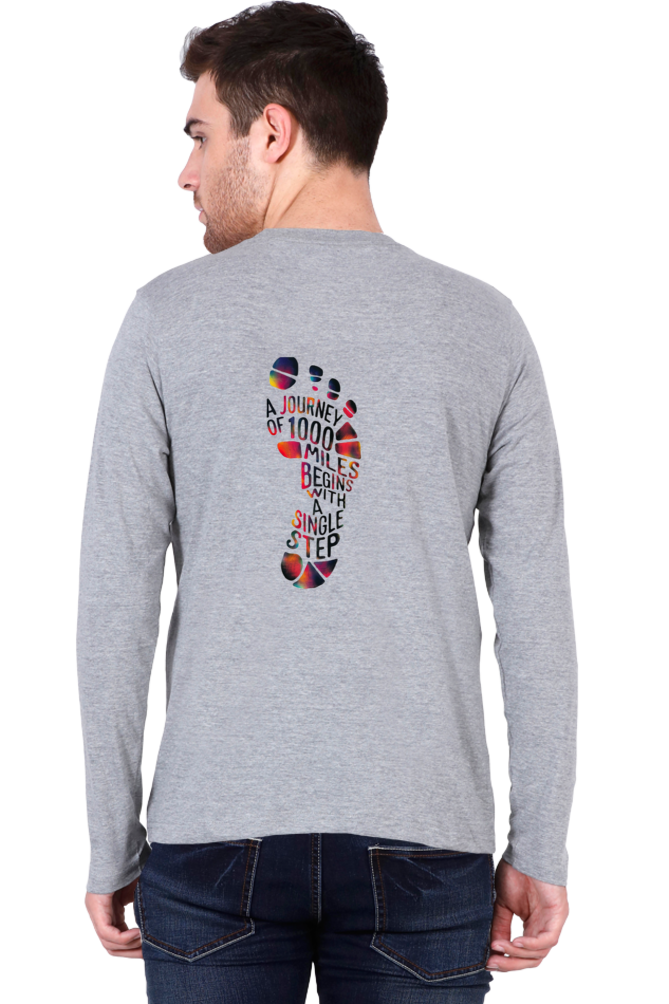 Men full sleeve T-shirt "A journey of 1000 miles"