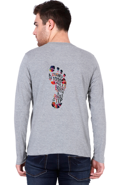 Men full sleeve T-shirt "A journey of 1000 miles"